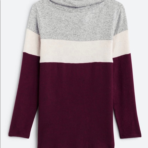 MARKET & SPRUCE Cameron Cowl Neck Brushed Knit Top - Burgundy - Size M NWT - Picture 2 of 4